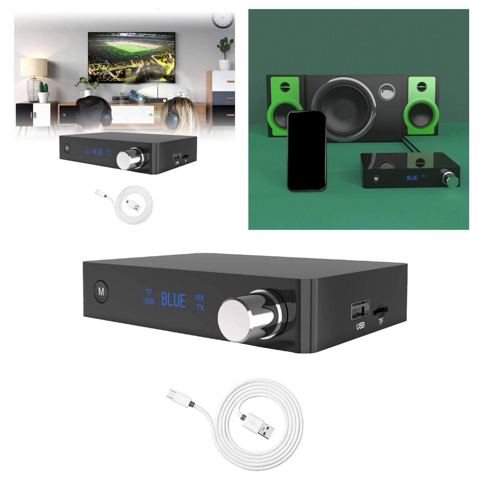 Bluetooth V5.0 Transmitter and Receiver with 3.5mm Jack Adapter for TV Headphones Speaker Car Stereo - Low Latency for HiFi Sound