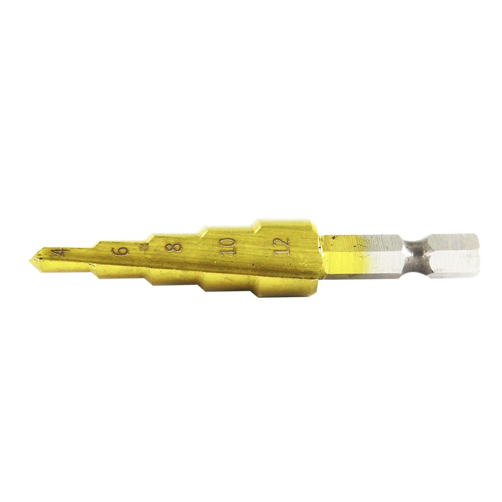 3pcs 3-12mm 4-12mm 4-20mm HSS Straight Groove Step Drill Bit Set Titanium Coated Wood Metal Hole Cutter Core Drill Bit Set