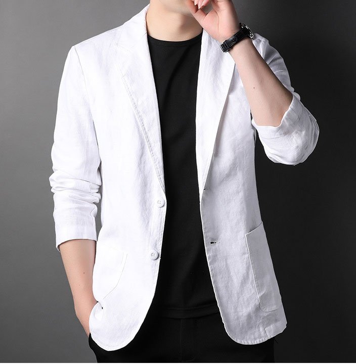 Áo khoác nam, áo blazer nam 2 cúc phong cách Hàn Quốc vải Linen mềm mát thoải mái