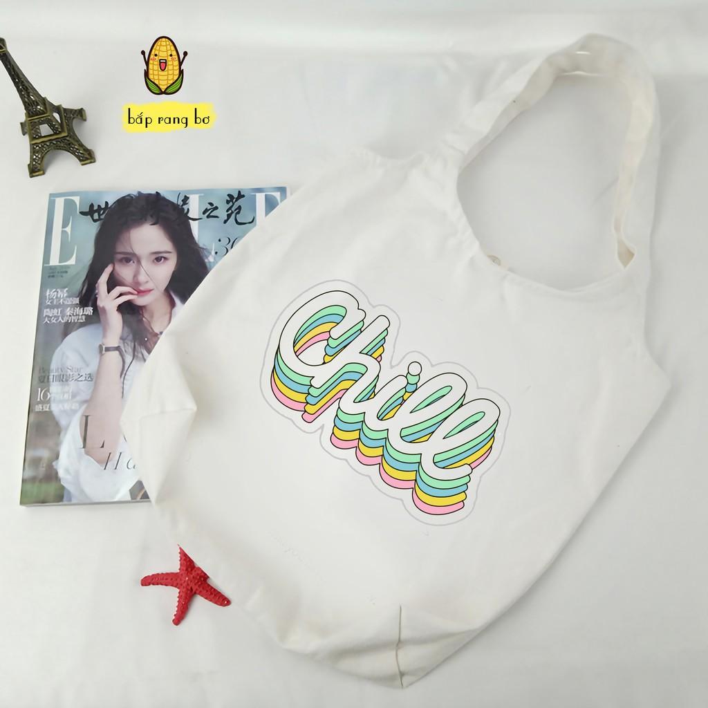 TÚI TOTE CẦU VỒNG 7 MÀU - VẢI DỆT CANVAS