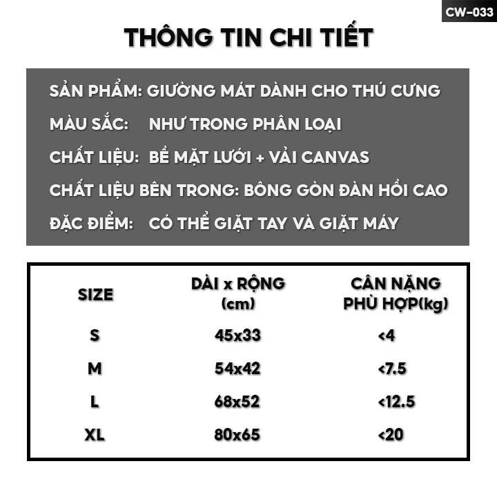 Ổ Đệm Ngủ Chống Nước Cho Chó Mèo Nhiều Mẫu Mã Thích Hợp Cho Thú Cưng Dưới 7kg CW-033