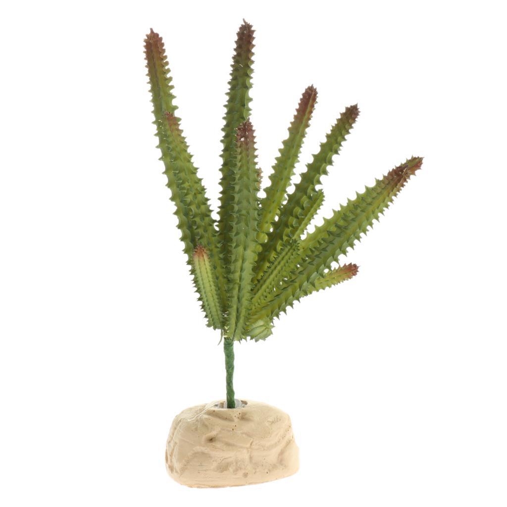 Plastic Terrarium Lifelike Plant Decorative Ornament for Reptile
