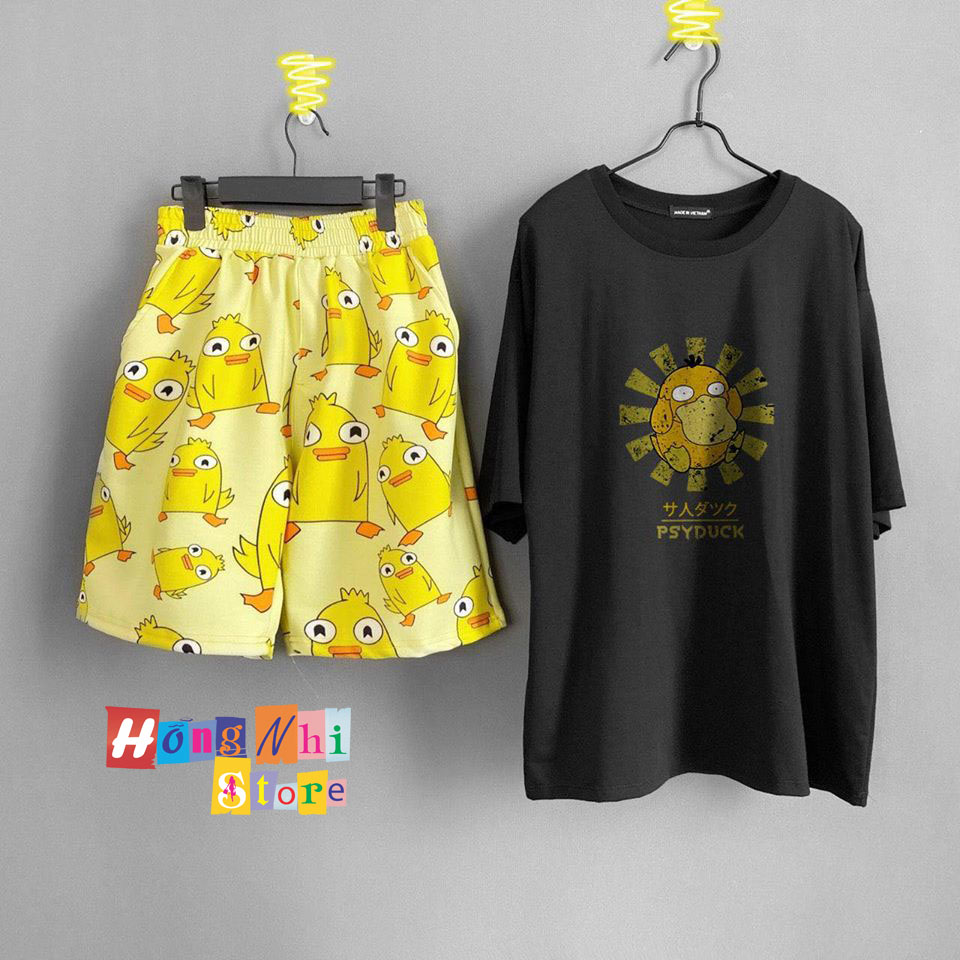 Quần Short Cartoon Unisex Hình Vịt Ducky Momo - Quần Đùi Hoạt Hình Siêu Cute - MM