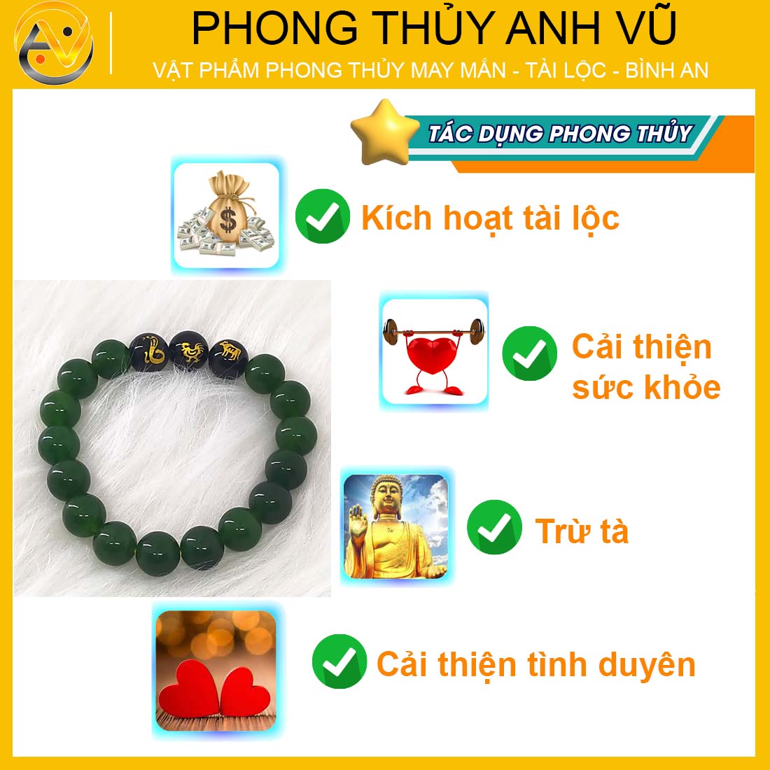 Vòng mã não xanh tam hợp tỵ dậu sửu đã khai quang - size 8 10ly - may mắn tài lộc - Vòng Tam Hợp Anh Vũ