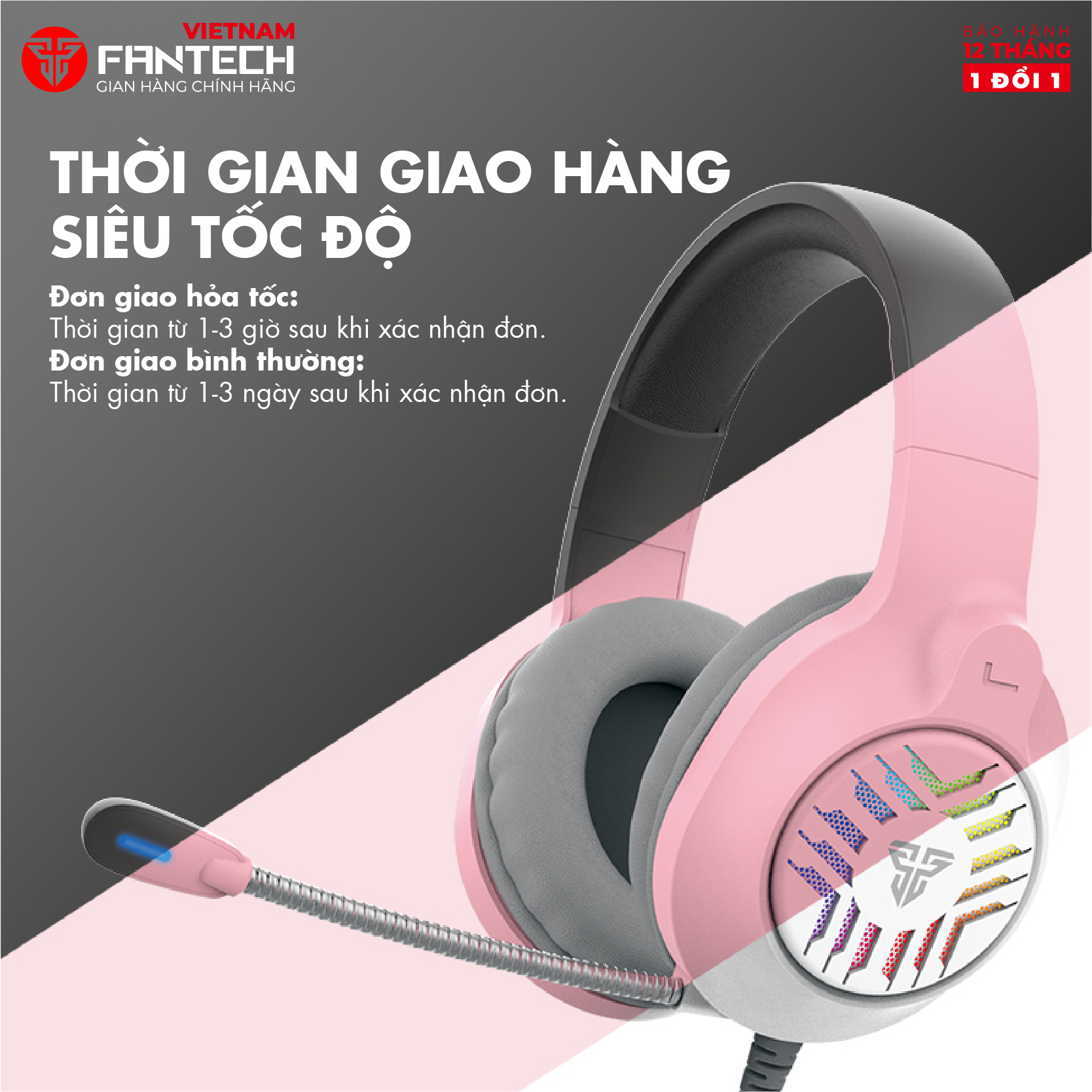 Tai nghe gaming Fantech MH87 Đèn LED RGB, Micro chống ồn - Chân cắm USB + 3.5mm - Hàng chính hãng