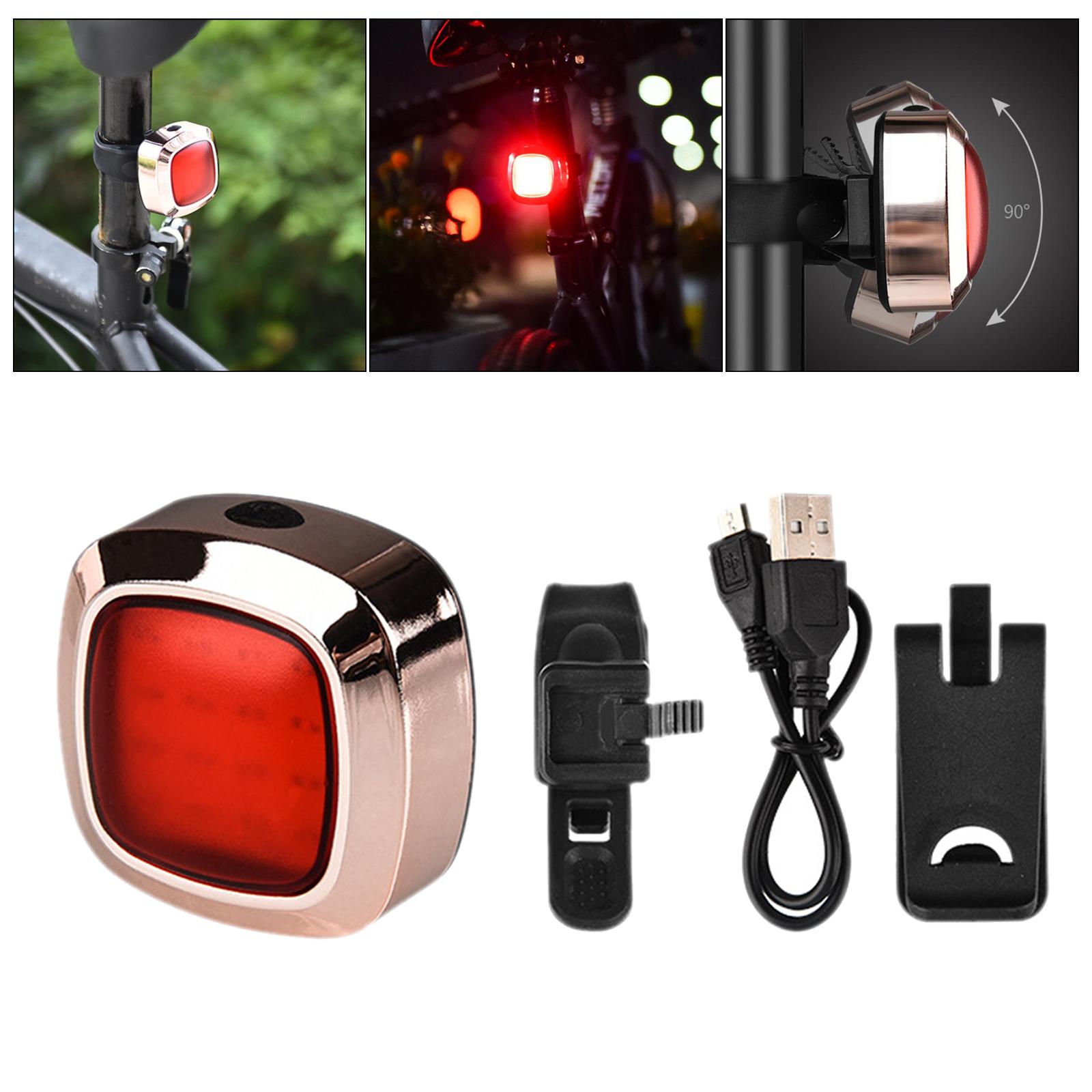 Waterproof Bicycle Bike Smart Brake Light Sense USB Tail Rear Lamp