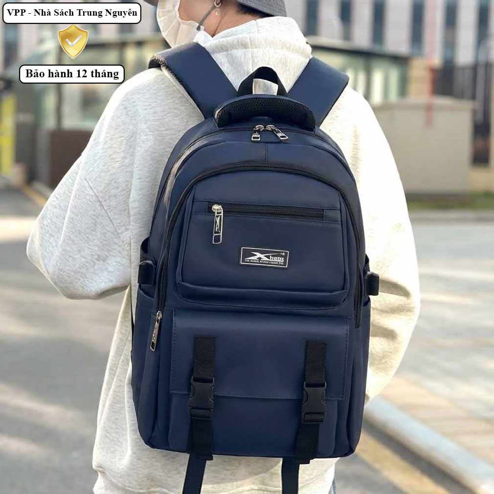 Balo trung học chống nước Xbags Dark Blue XB 3202 – Balo đi học, đi làm, du lịch nhiều ngăn tiện lợi!