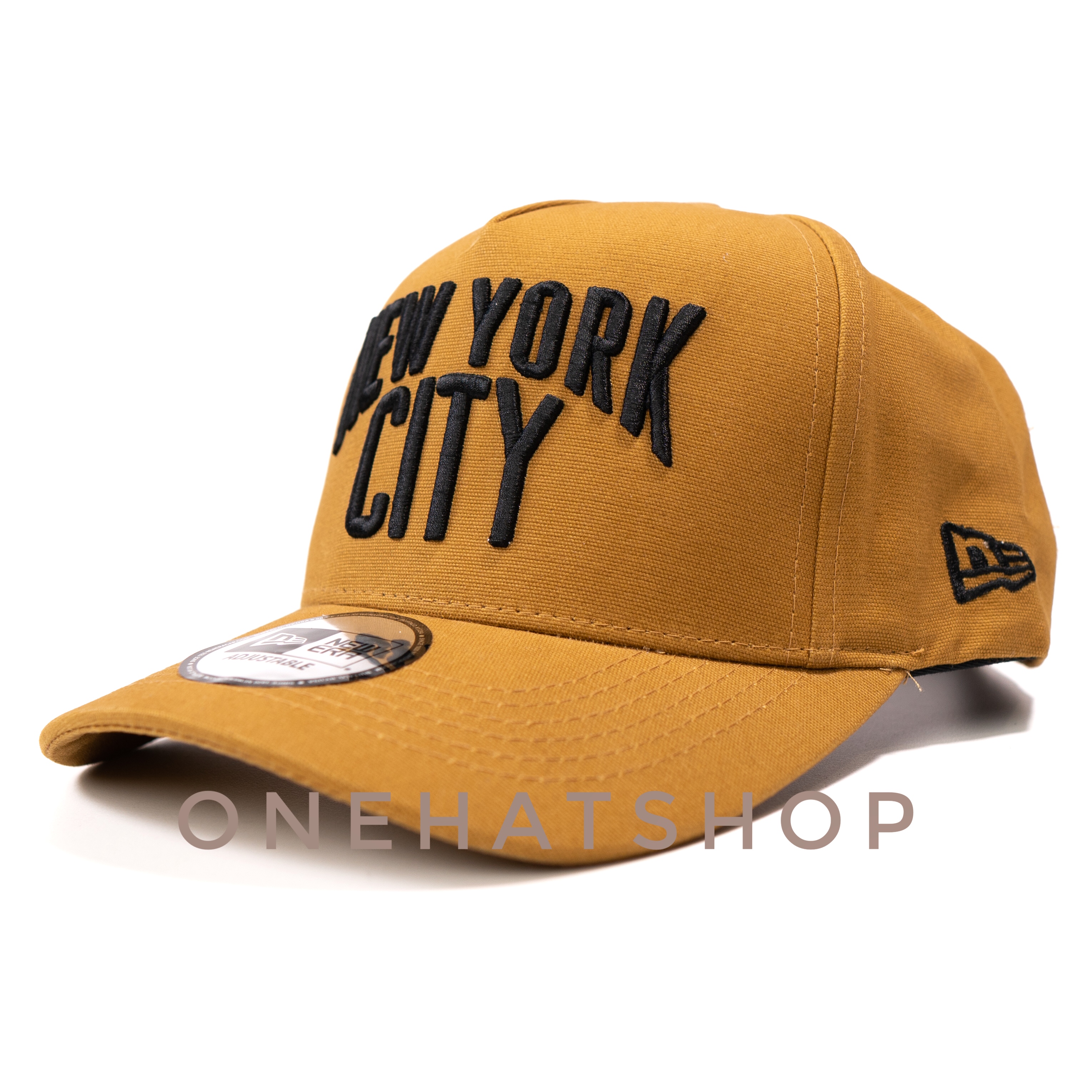 Nón lưỡi trai logo NYC vải vàng nâu fom Trucker bản vải siêu dày mịn chất lượng cao