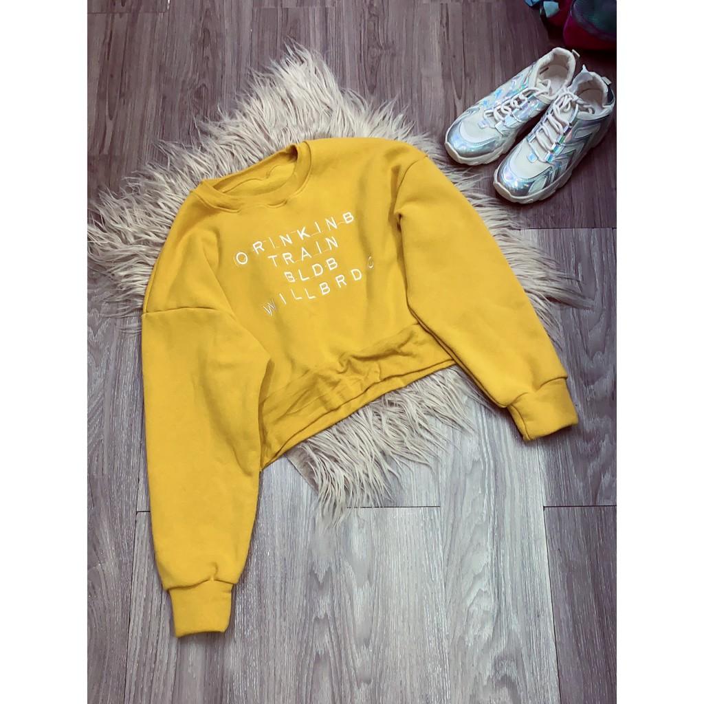 Áo croptop sweater nỉ ngoại cao cấp ulzzang cho nữ BIGSIZE
