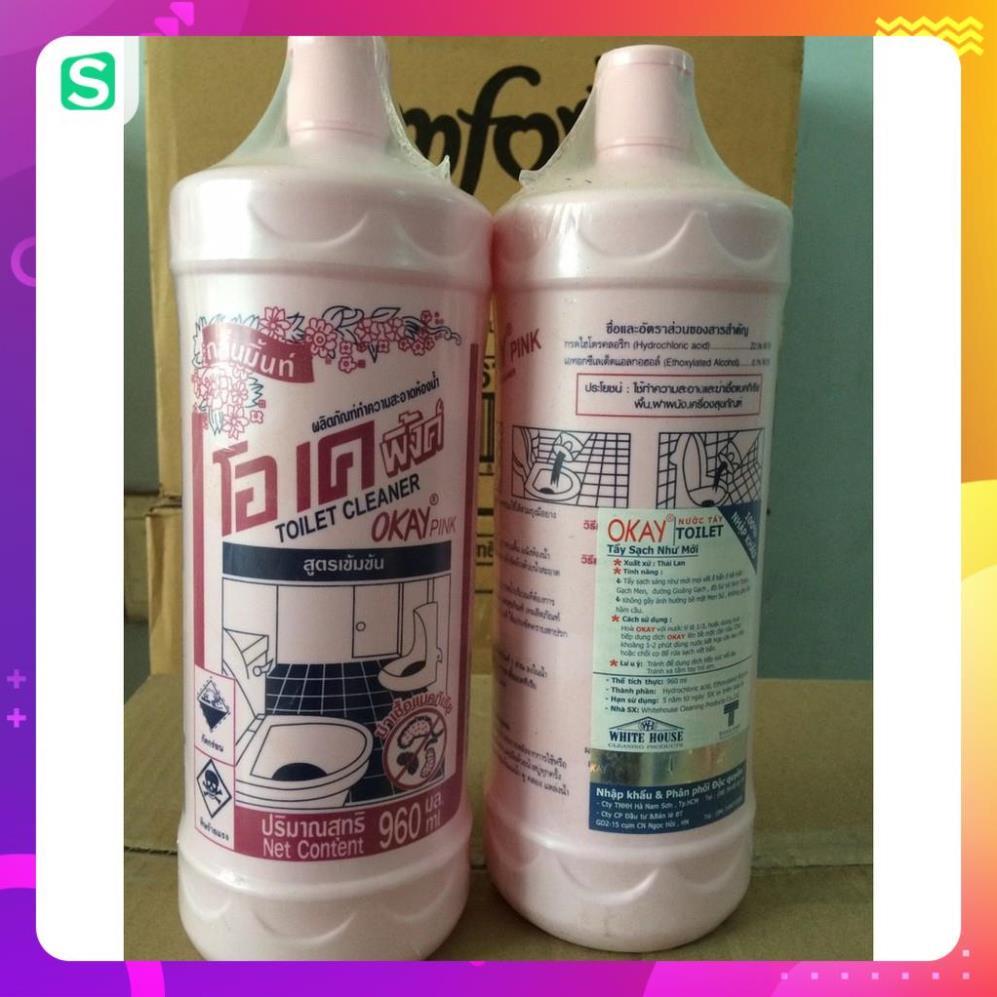 Combo 2 Chai Nước Tẩy Tolet Thái Lan 960ml - Dung Dịch Tẩy Hồng - Tẩy Bồn Cầu Siêu Sạch