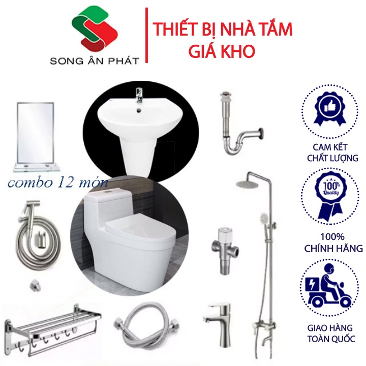 Combo Thiết Bị Vệ Sinh, Bộ Combo Thiết Bị Vệ Sinh 12 Món 028 – Thiết Bị Nhà Tắm Giá Kho