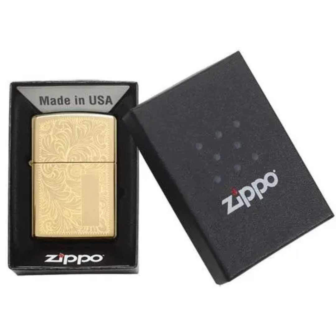 Bật Lửa Zippo Venetian Brass Design Chính Hãng Mỹ – Vỏ Đồng Bóng Khắc Hoa Văn Cao Cấp, Chống Gió, Quà Tặng Sang Trọng
