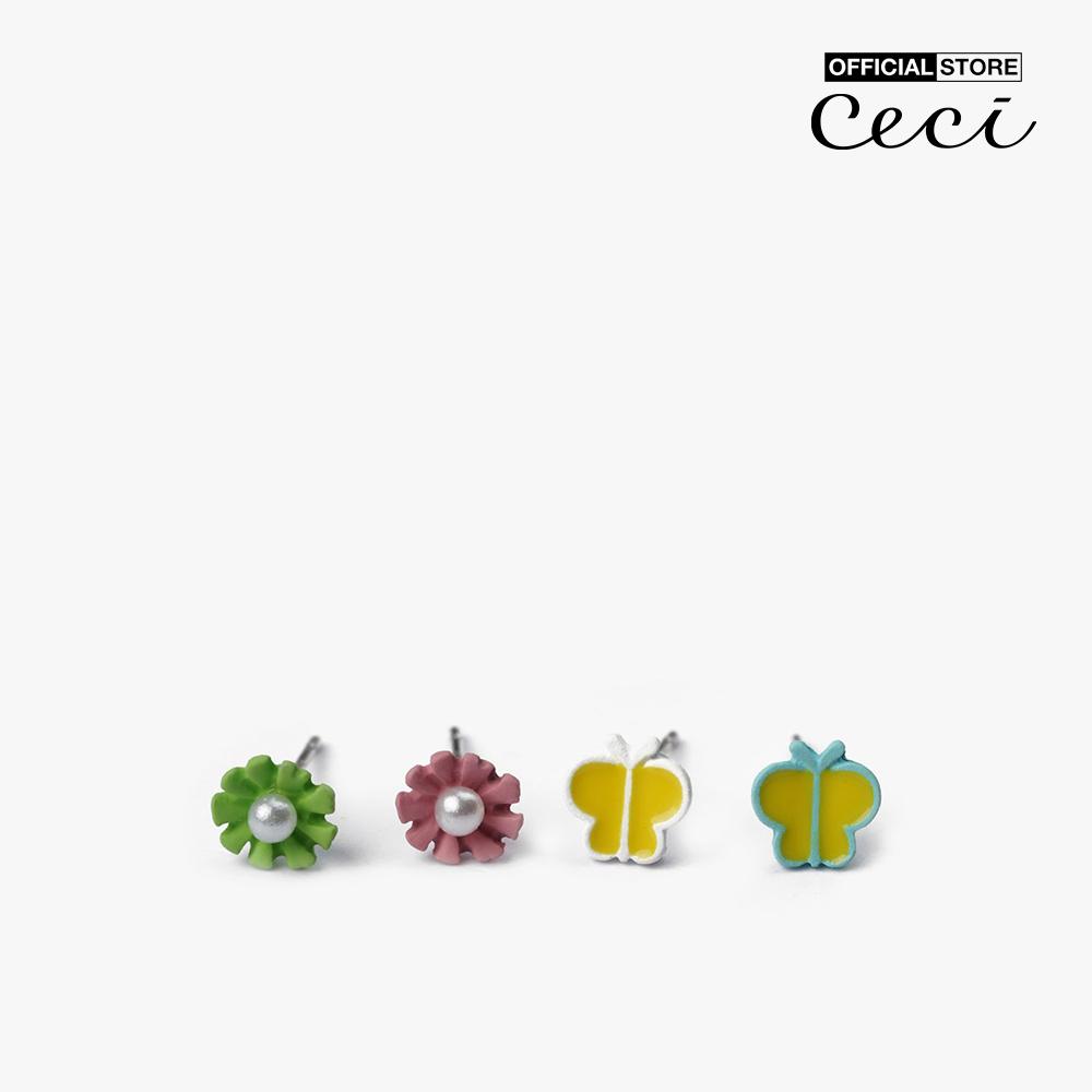 CECI - Set 3 cặp khuyên tai chốt xỏ phối màu trẻ trung CC1-05000052