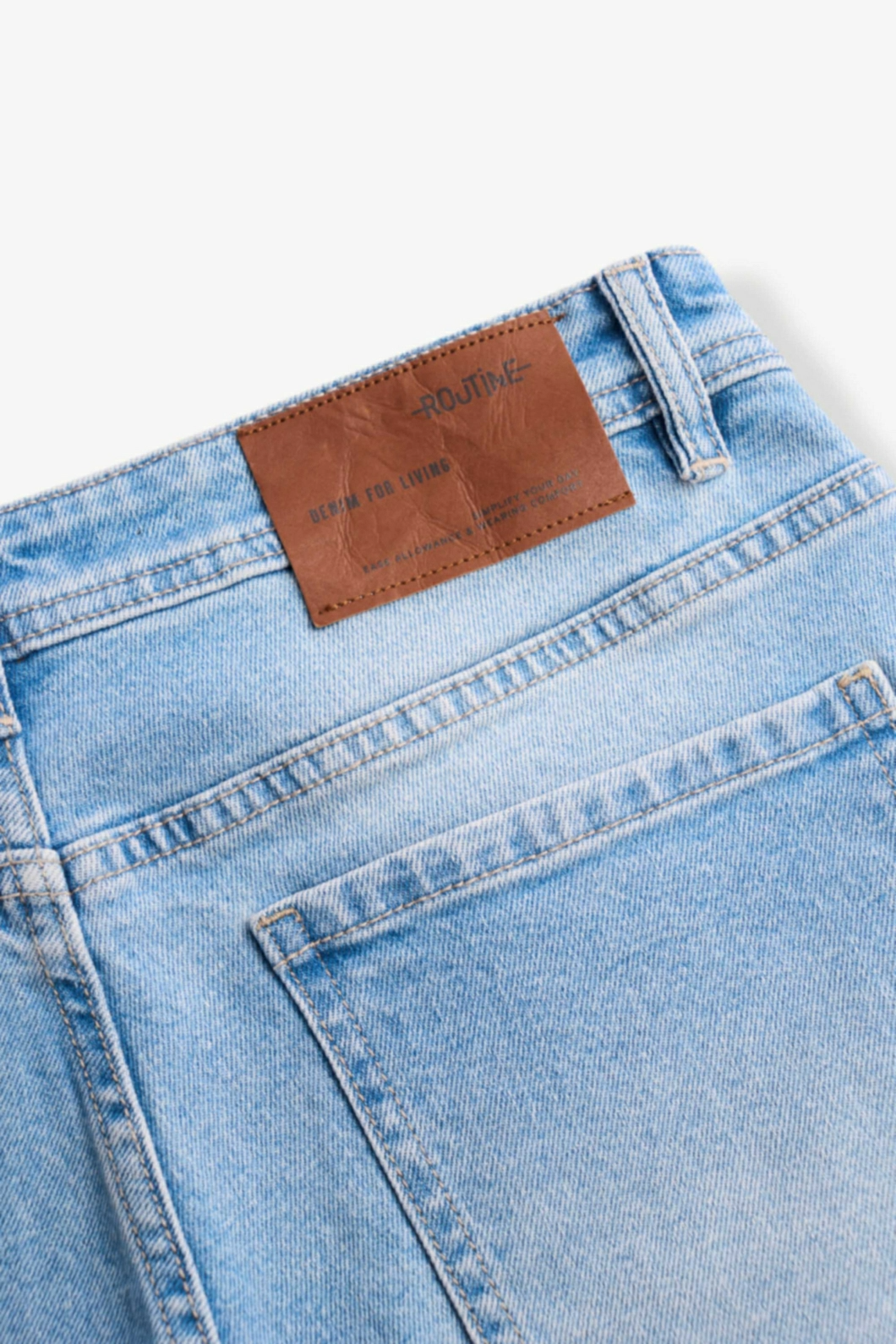 Quần Jean Nam ROUTINE Ống Ôm Xanh Trơn Cotton Spandex Form Slim - 10S24DPA004R1 | ROUTINE CÀ MAU