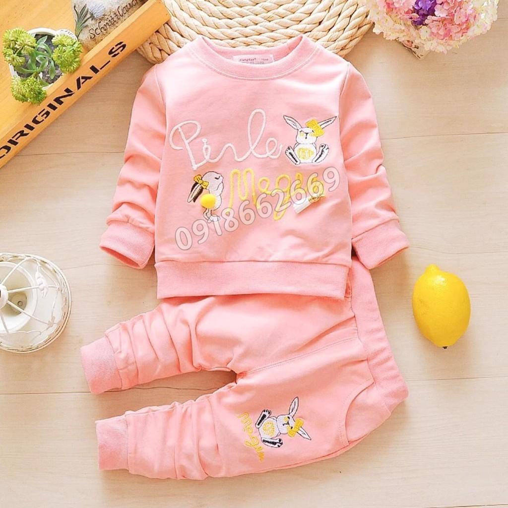 Bộ dài bé gái vải da cá loại 1 size 7-21kg