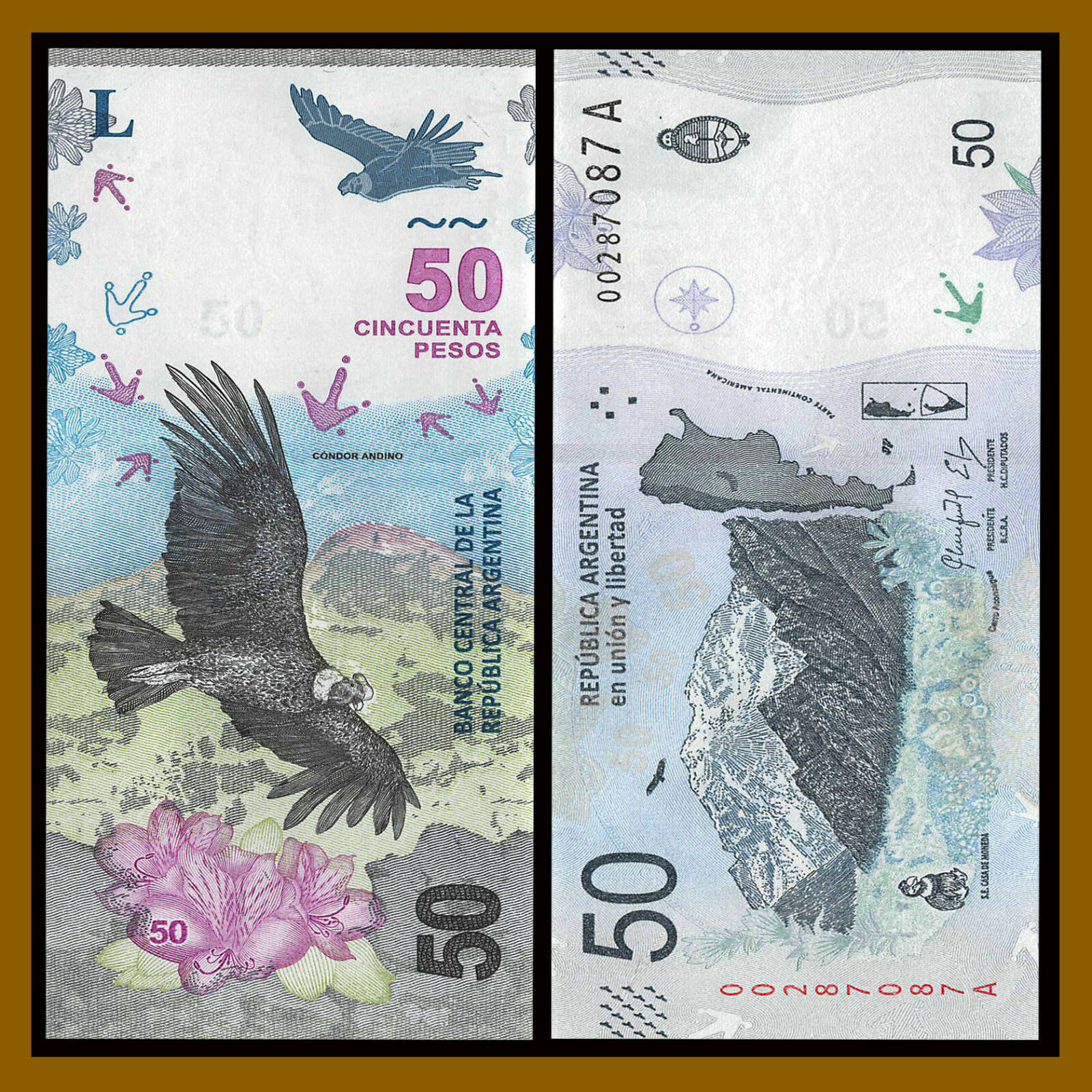 Tiền Nam Mỹ sưu tầm 50 pesos Argentina