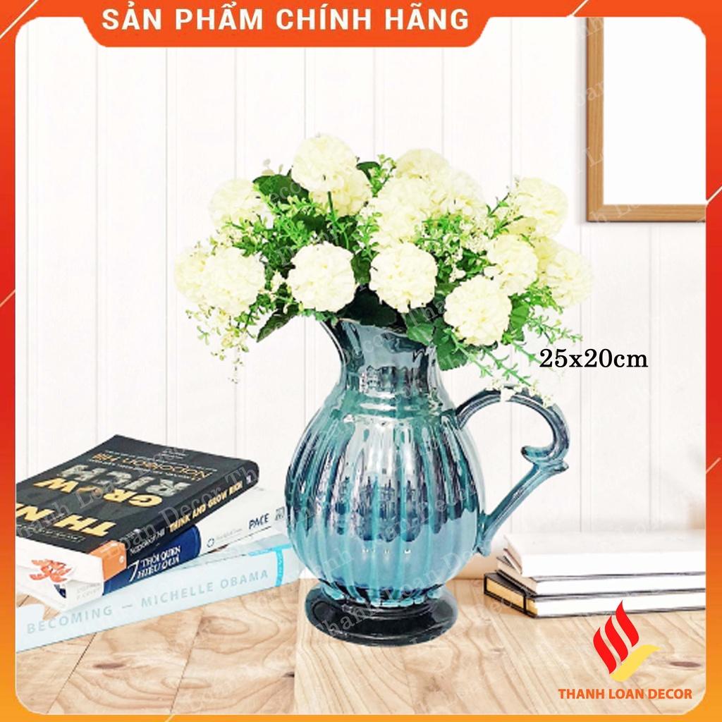 Lọ hoa trang trí men xanh hỏa biến cao 29 cm - Bình gốm sứ Bát Tràng cao cấp