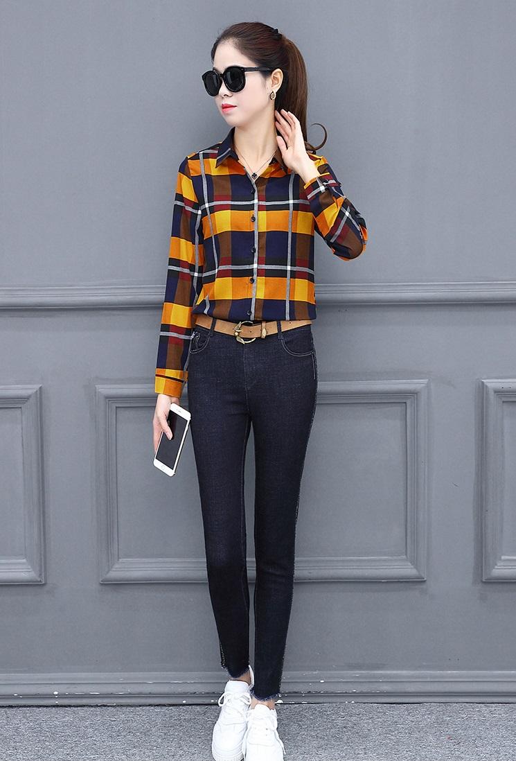 Sơ mi nữ dài tay phối màu công sở Haint Boutique Sm53