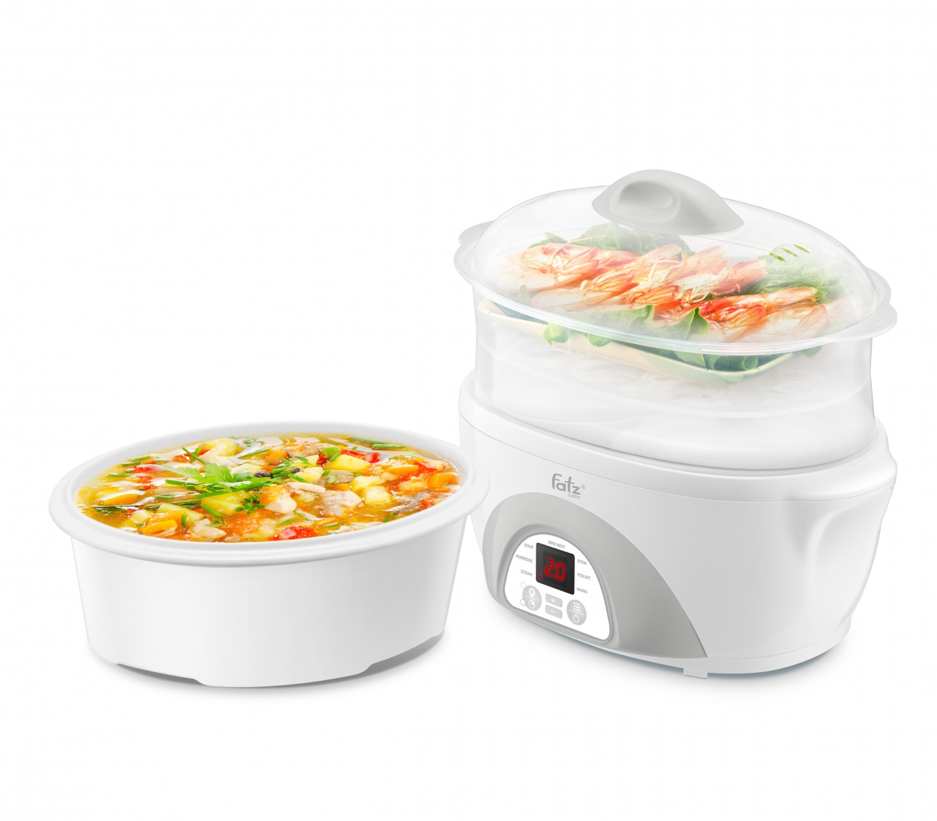 Nồi hấp cách thuỷ 2 tầng đa năng 2 tầng 1.6 lít (STEW 4) - hàng chính hãng