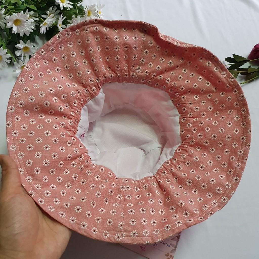 MŨ NÓN RỘNG VÀNH CHE NẮNG DỄ THƯƠNG CHO BÉ GÁI - CÓ CHUN ÔM ĐẦU