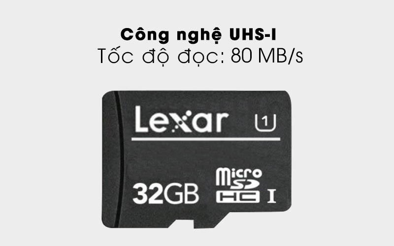 Thẻ nhớ 32GB Micro SDHC C10 LEXAR (không kèm Adapter) - Hàng chính hãng