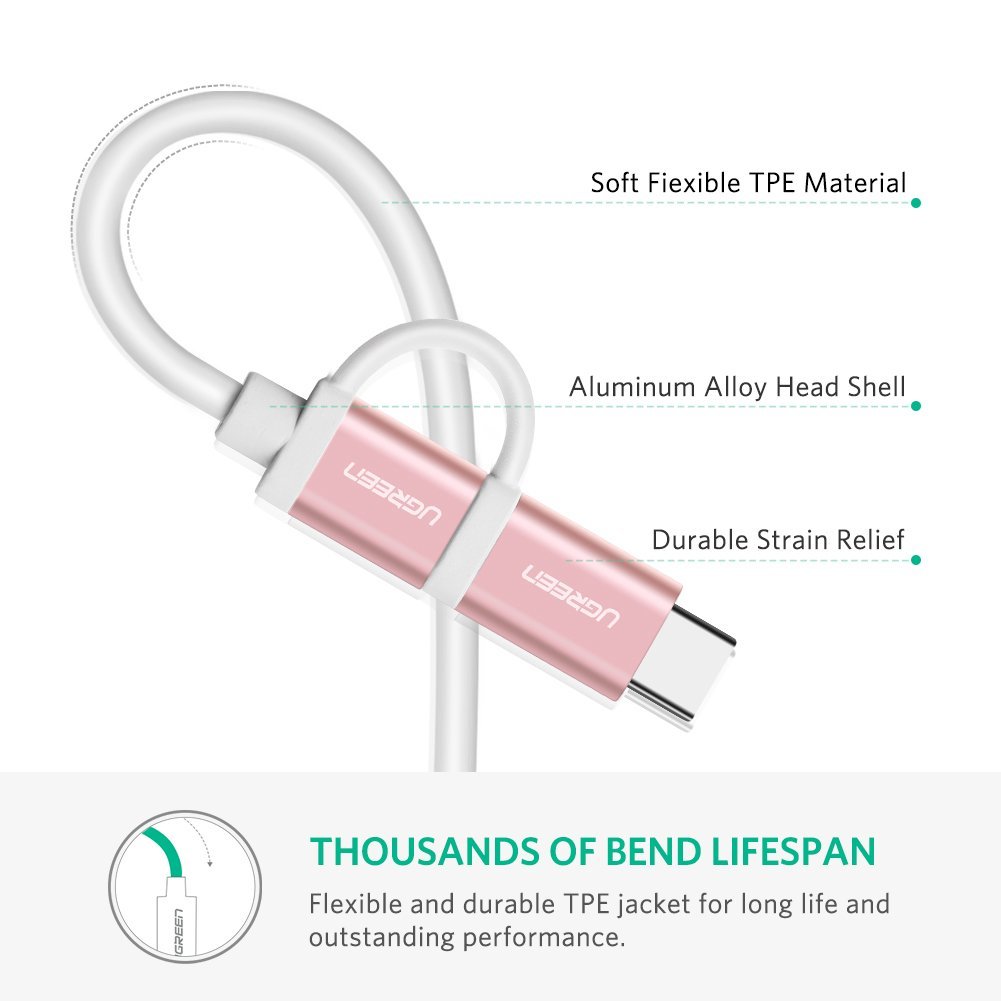 Cáp Sạc Điện Thoại 2 Trong 1 Micro USB và Type C Ugreen 30542 - Hàng Chính Hãng