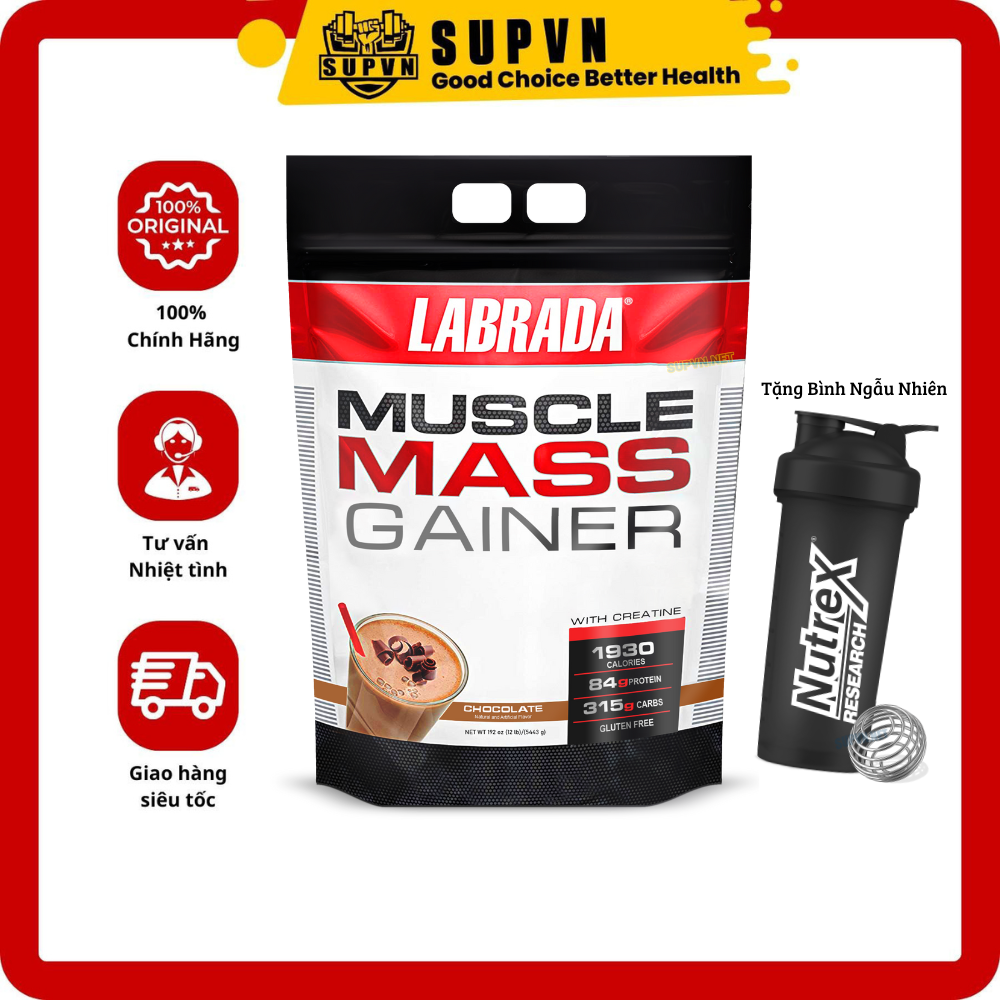 Muscle Mass Gainer 12lbs Labrada  - Chính Hãng BBT - Sữa Tăng Cân Tăng Cơ Dành Cho Người Khó Lên Cân