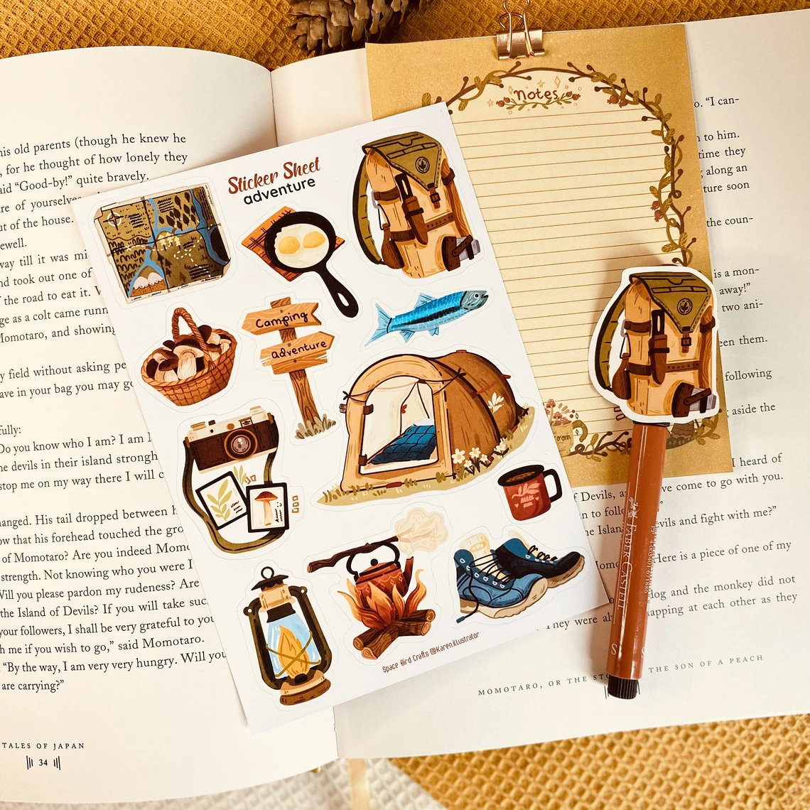 Sticker sheet adventure - chuyên dán, trang trí sổ nhật kí, sổ tay | Bullet journal sticker - unim081