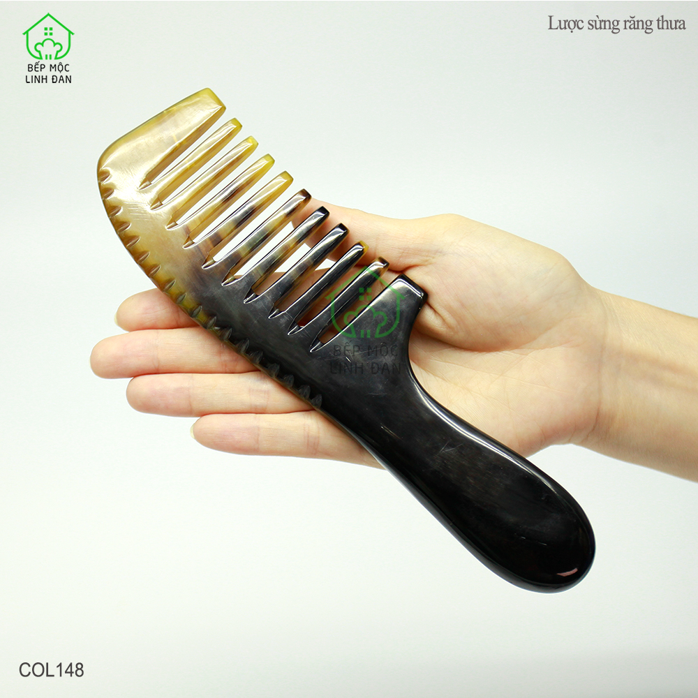 Lược Sừng Răng Thưa Massage Đầu/ Chải Tóc Xoăn Xù Rối