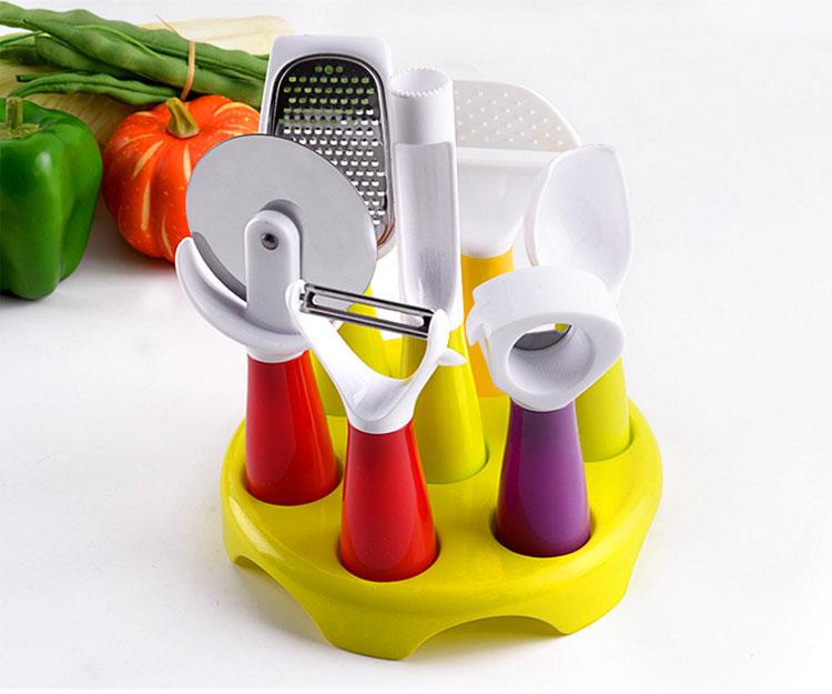 8pcs / bộ với các công cụ silicone chịu nhiệt thép không gỉ nấu ăn