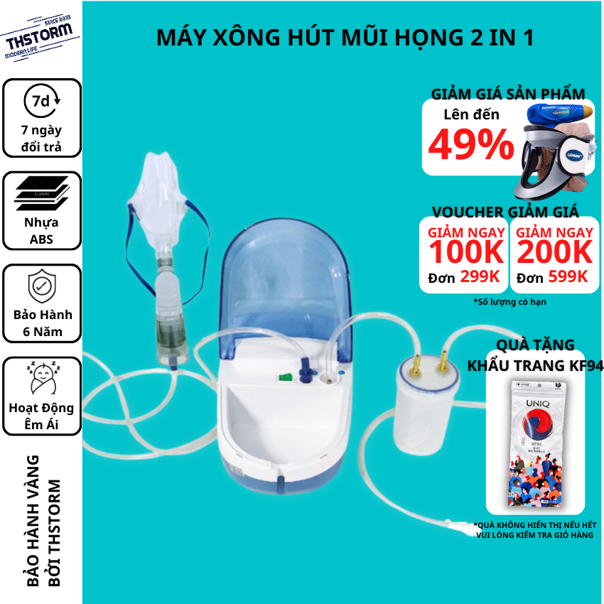 Máy khí dung xông hút mũi họng HlBABY DT006
