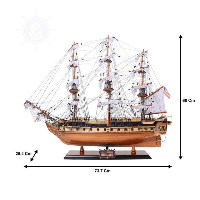 Mô Hình Thuyền Chiến Bằng Gỗ USS Constitution Medium Dùng Để Trưng Bày Trang Trí Dài 74 Cm