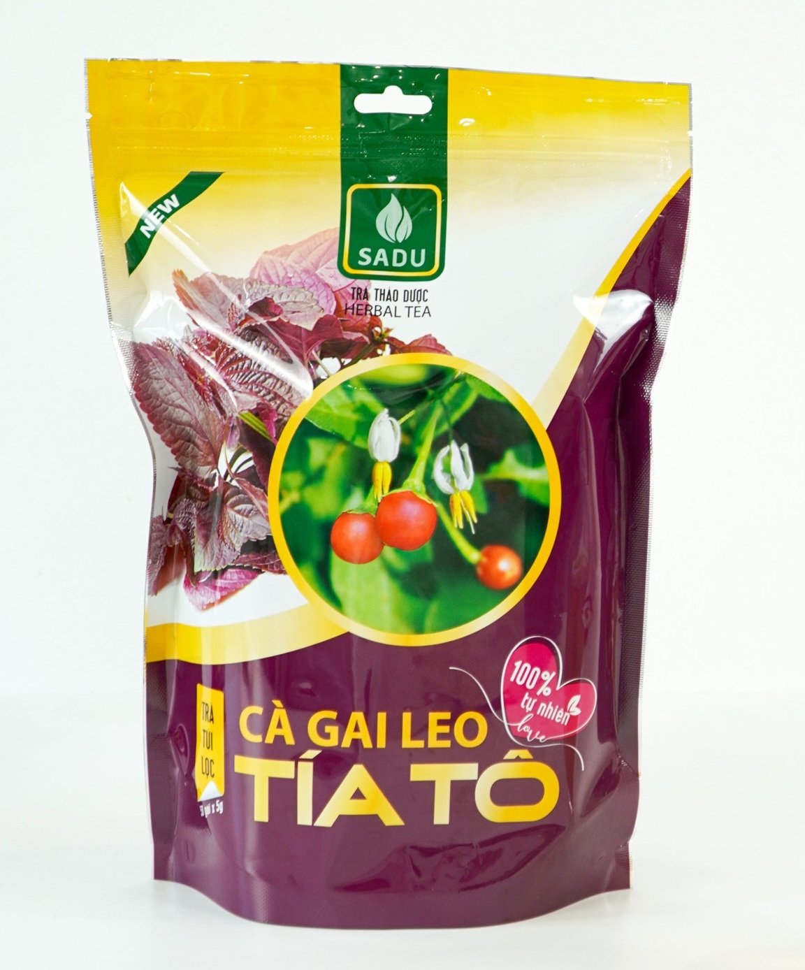 Trà TÍA TÔ cà gai leo Sadu bịch 250g thanh nhiệt mát gan, thanh lọc cơ thể,thư giãn tinh thần,sáng da