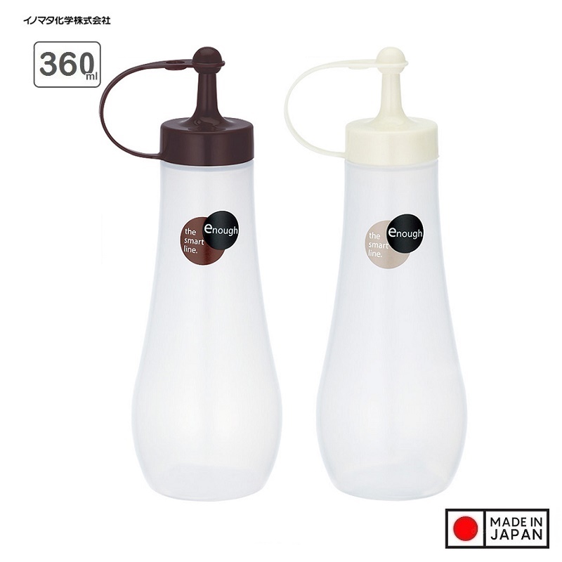 Combo Bình đựng gia vị, nước sốt, nước tương Enough 360ml màu trắng nội địa Nhật Bản
