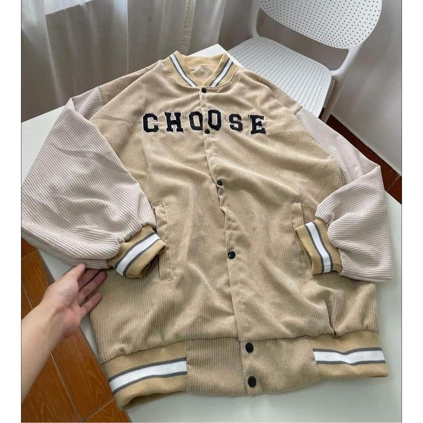 Áo Khoác bomber áo varsity jacket CHOOSSE chất nhung tăm cao cấp 2 lớp đẹp thời trang phng cách trẻ trung