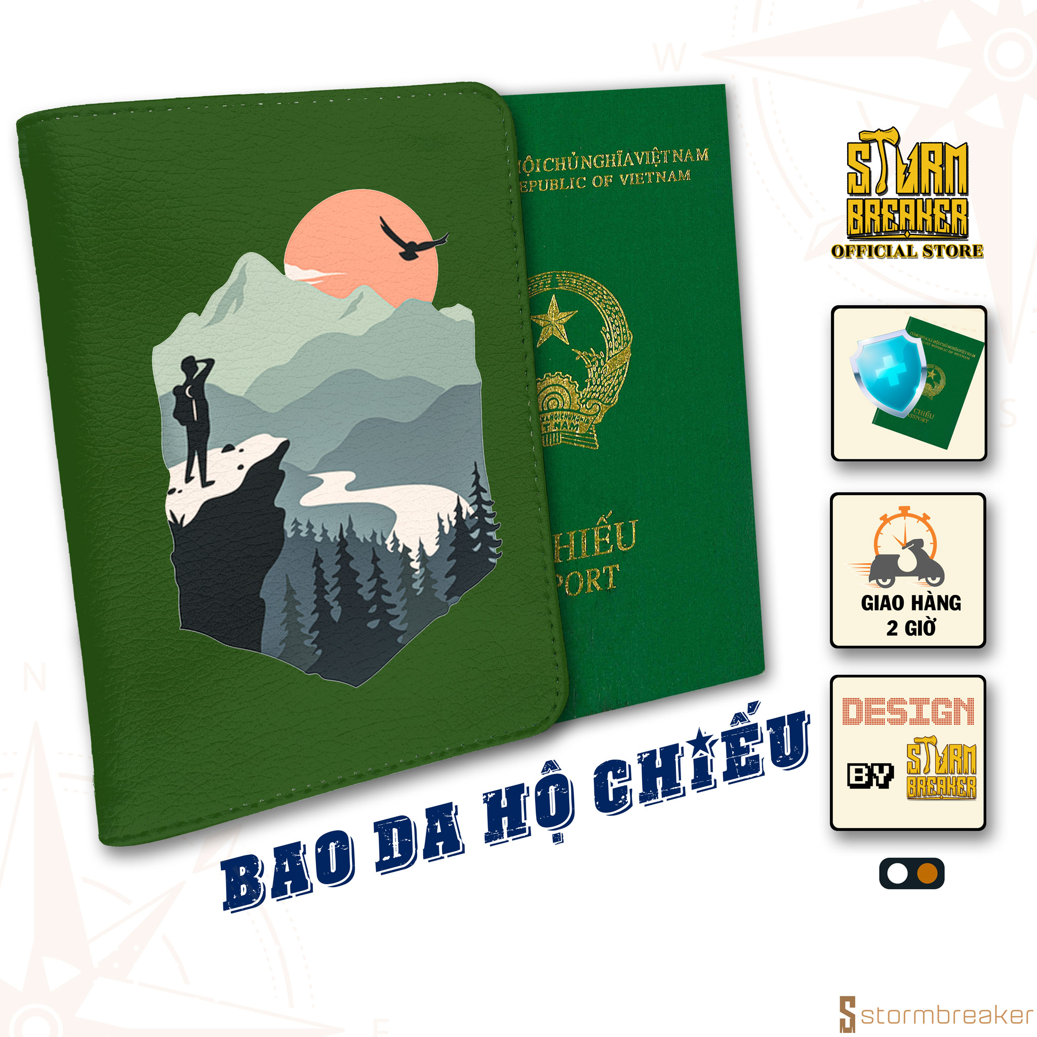 Ví Passport Du Lịch TREKKING - Bao Da Hộ Chiếu STormbreaker Siêu Dễ Thương - Passport Cover Holder SAY YES ADVENTURE - Thiết Kế Đơn Giản - Tinh Tế - Hình Ảnh Sắc Nét - ATPP118