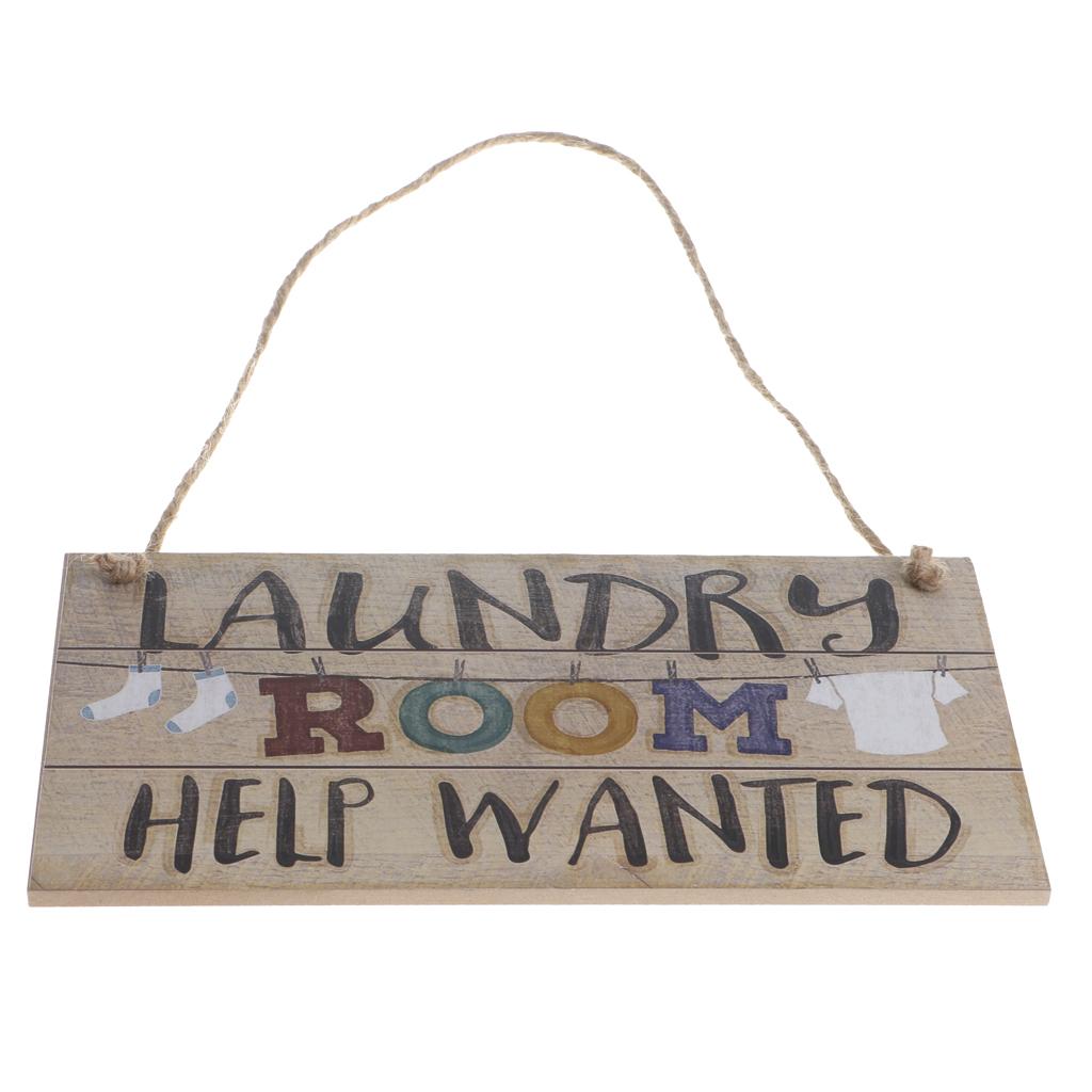 Vintage Wooden Hanging Sign Plaque Home Wall Decor- LAUNDRY ROOM