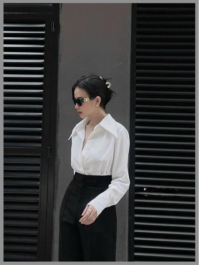 Quần suông lưng cao 2 túi form suông tôn dáng