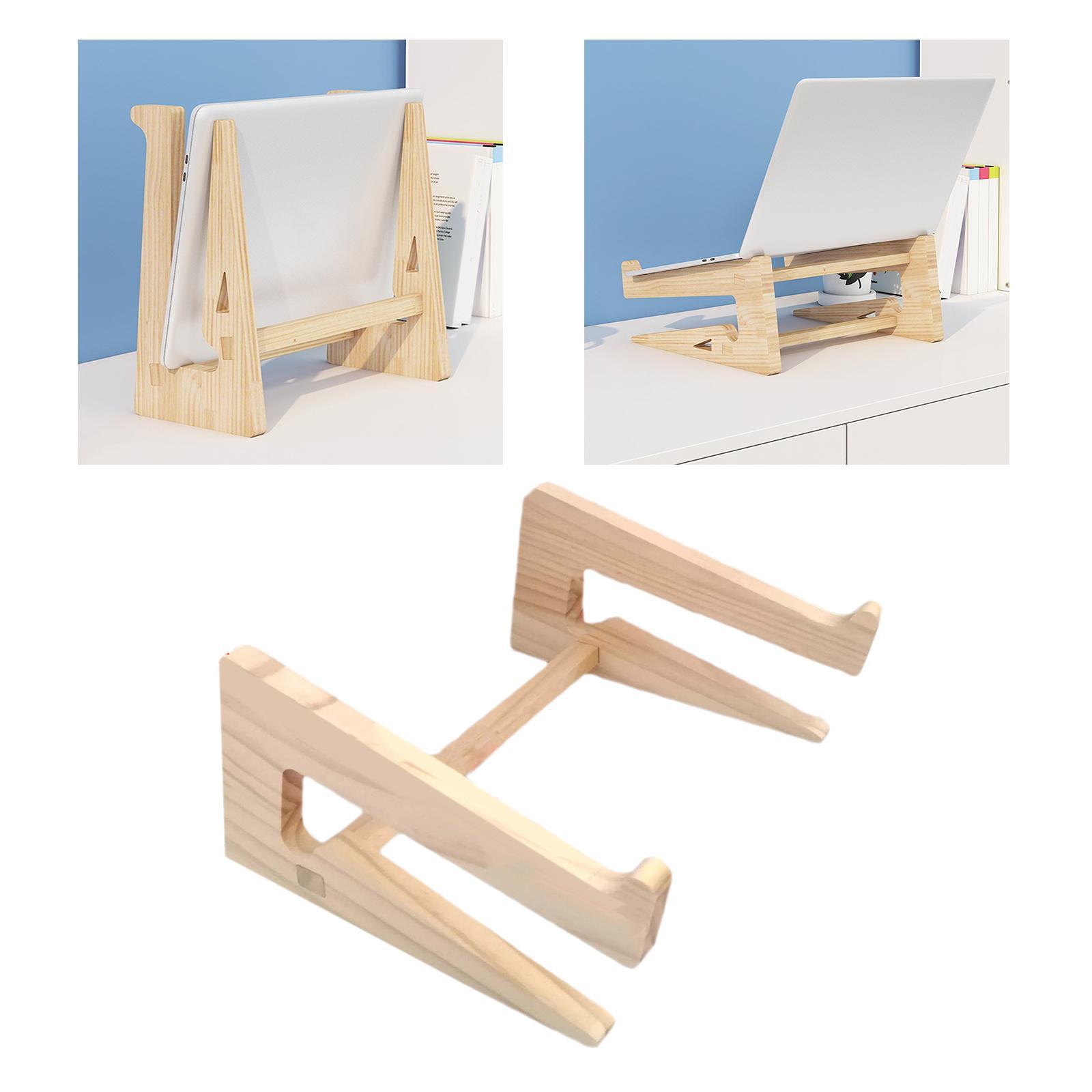 Wooden Laptop Stand Vertical Heightening Stand Detachable Lightweight Computer Stand for Desk