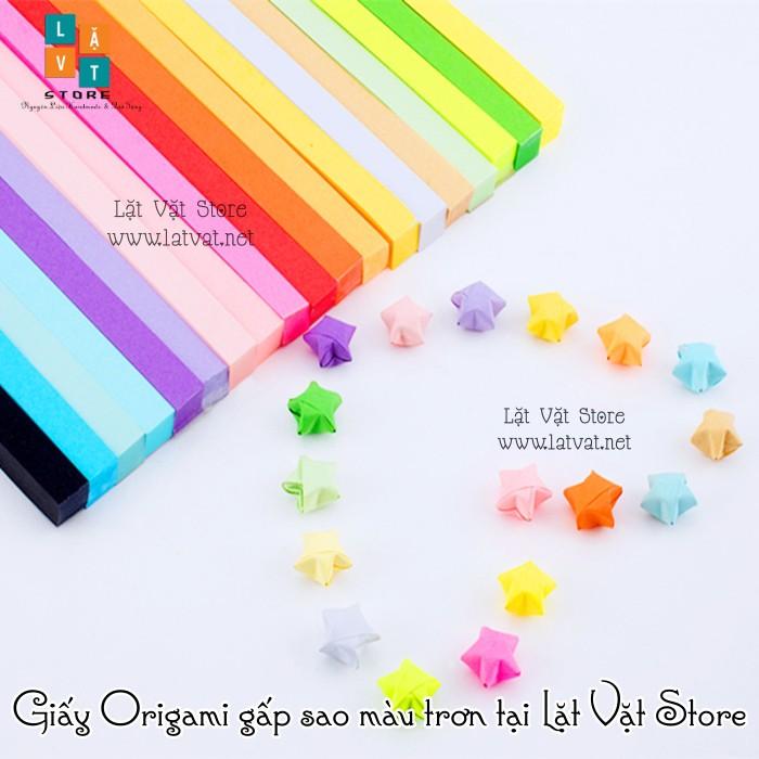90 tờ giấy gấp sao đơn sắc, màu tuỳ chọn - Origami paper Star - Handmade - Điều ước