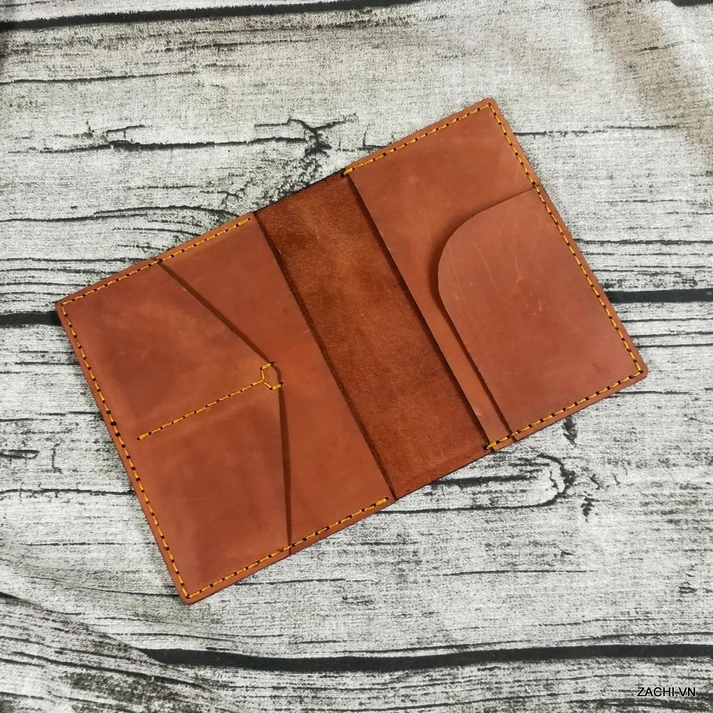 Bóp ví đựng passport, hộ chiếu da bò thật 100% handmade Dyshop PP1123