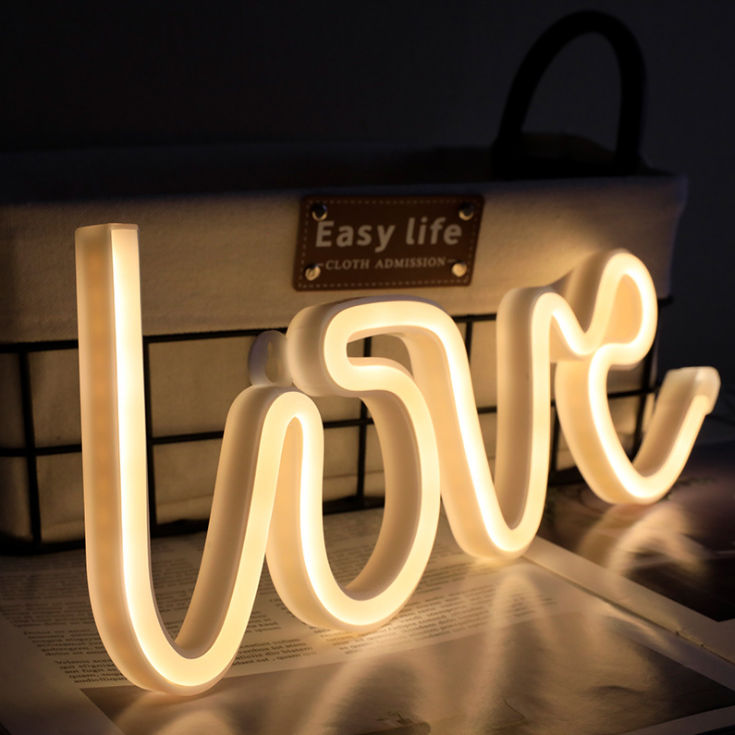 Đèn Led Neon Chữ LOVE 30*15 Cm Trang Trí Tặng Quà Sinh Nhật Cầu Hôn Đám Cưới