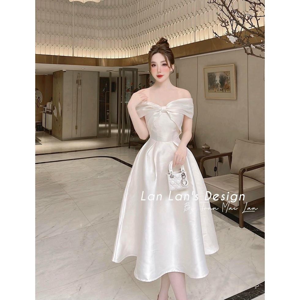Đầm váy nữ trễ vai xòe xoắn ngực bồng bềnh xinh lung linh dành cho các nàng thơ đi dự tiệc sang chảnh