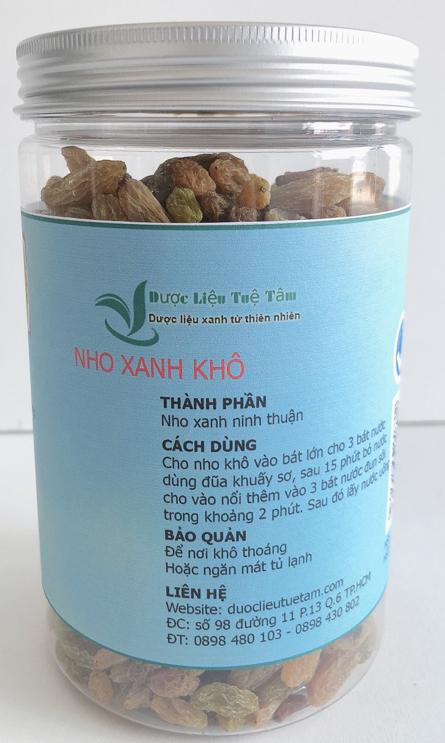 Nho xanh khô không hạt