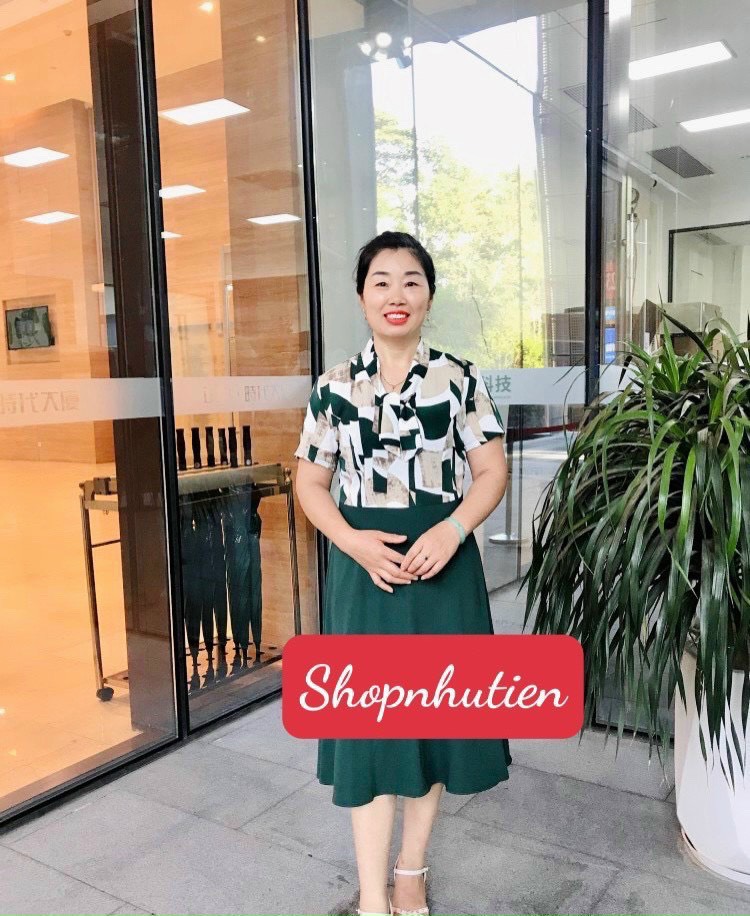 Đầm trung niên lụa có dây kéo