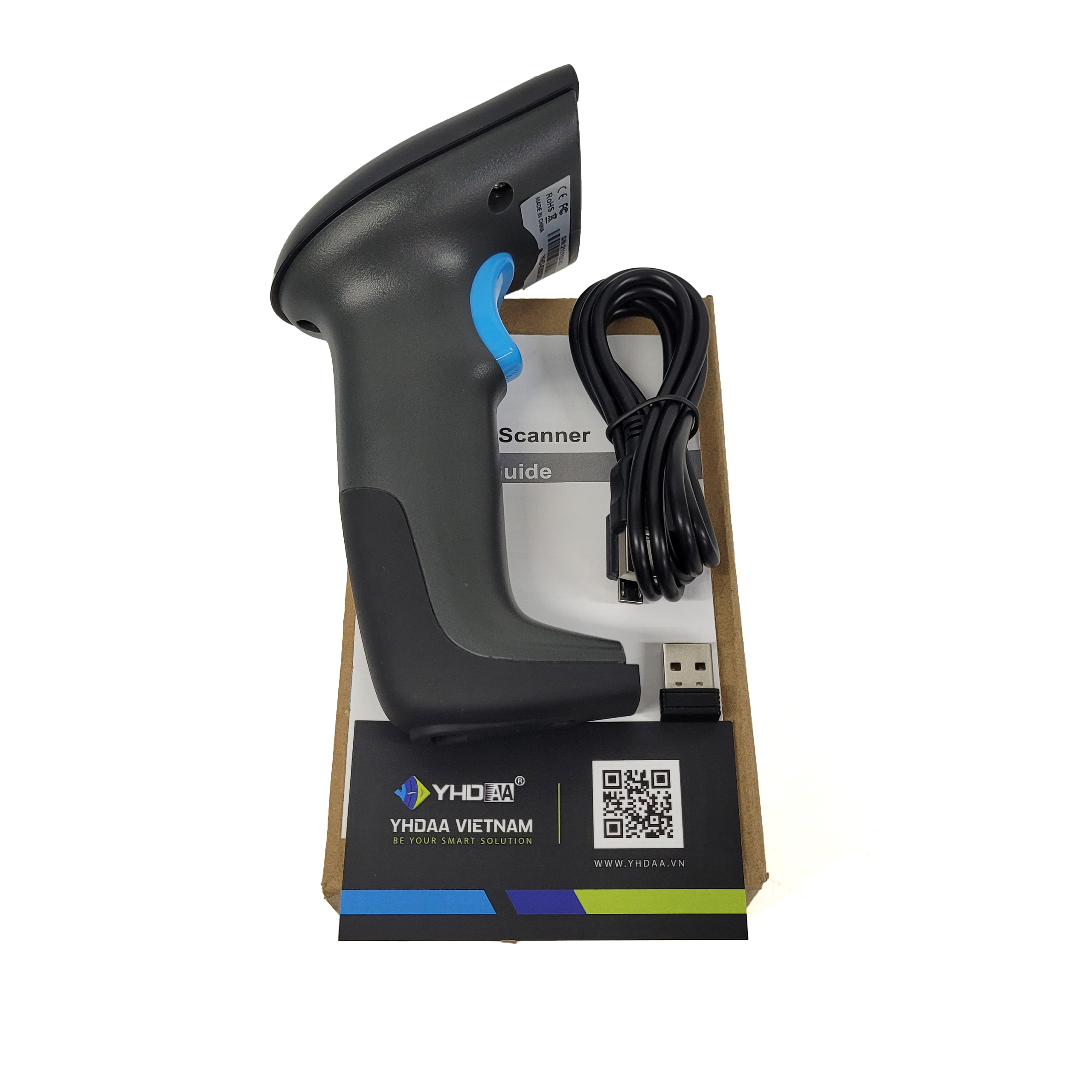 Máy bắn mã vạch không dây mẫu mới YHD 6200DWS đọc mã vạch Barcode 1D Qrcode 2D kết nối USB không dây dùng trên Máy tính, Laptop - Hàng Nhập Khẩu