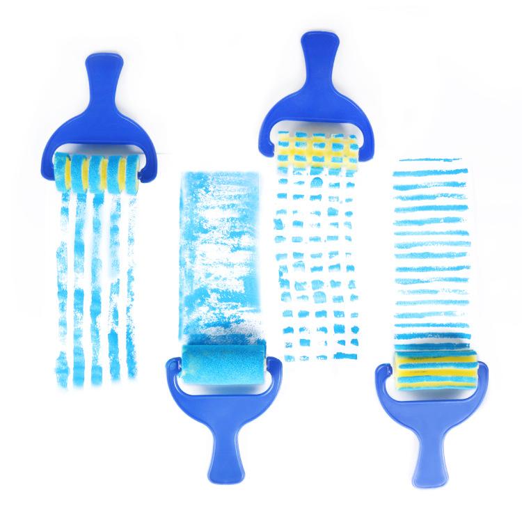 12 miếng trẻ em bơi Bàn chải tự làm Vẽ bọt cuộn Stamper Đồ chơi bức tranh phát triển sớm cho trẻ em trai