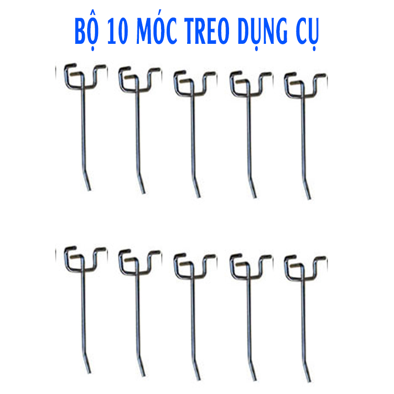 Bộ 10 móc treo dụng cụ vách lưới Pegboard