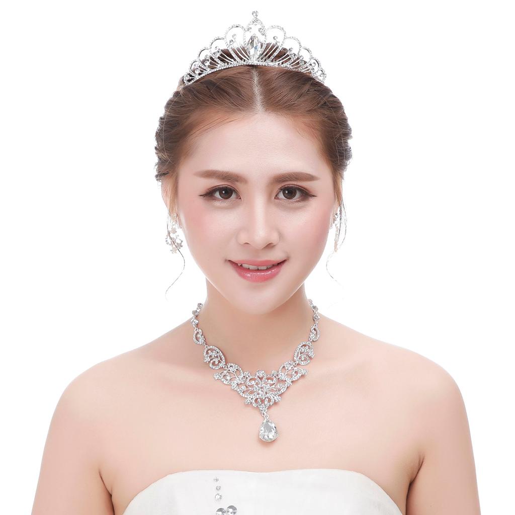 Bridal Wedding Crystal Rhinestone Hair Clip Comb Lady Diamante Heart Crown