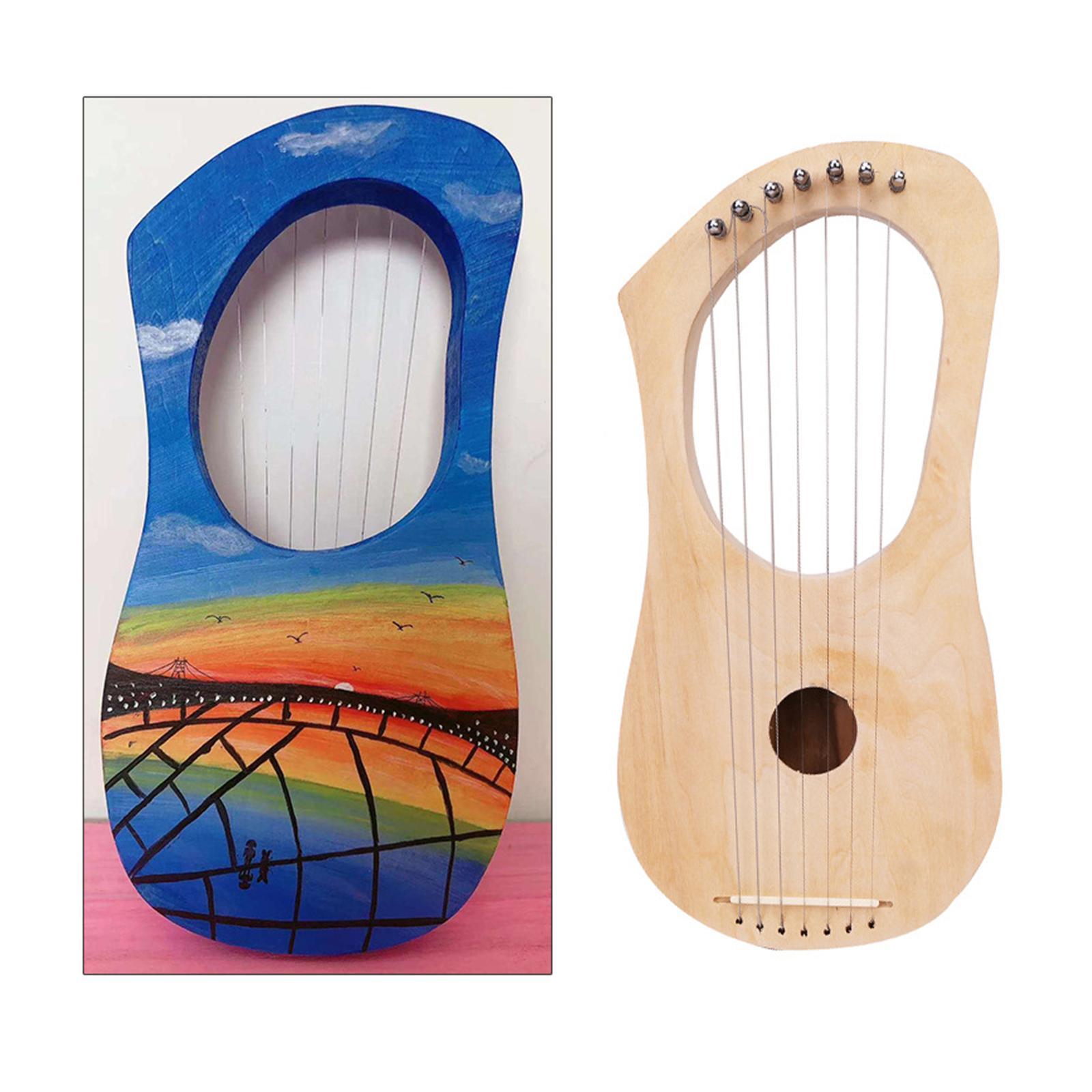 Harp 7 String DIY set, 7 Metal Strings Lyre, Ancient Style Comfortable Grip Easy to Clean DIY 7 String DIY set, for for Kids and Adults